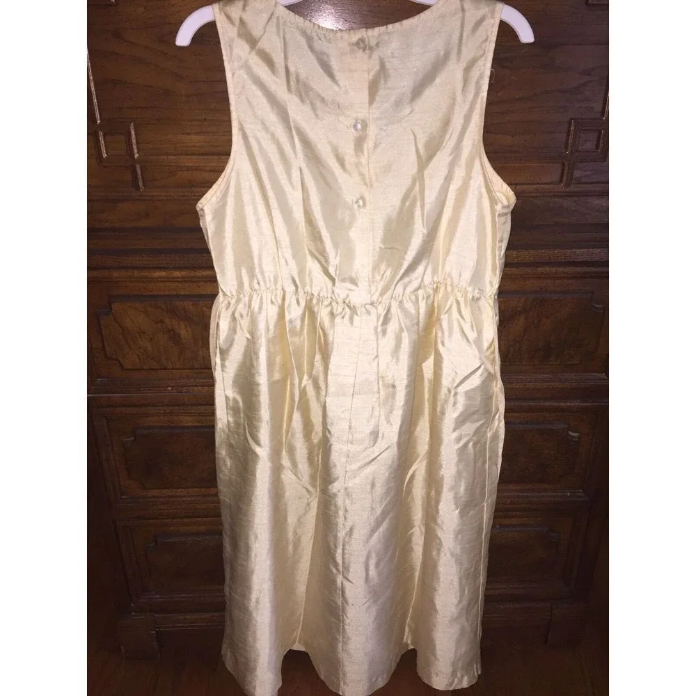 Dress‎ Target Yellow Golden Ivory XL Girls A Line Textured Flower Embellished